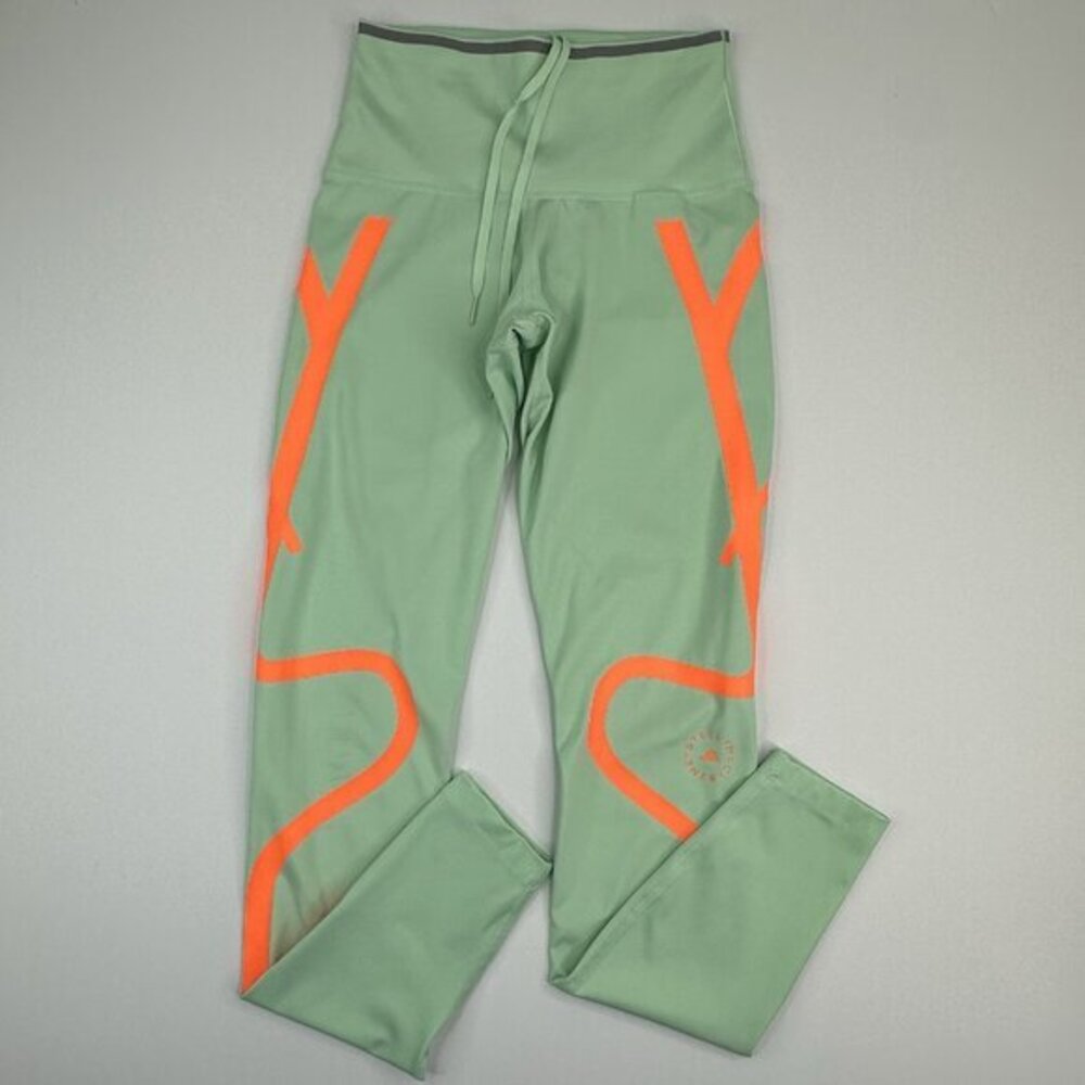 Adidas X Stella McCartney TruePace Tights Mint Green Orange Womens XS